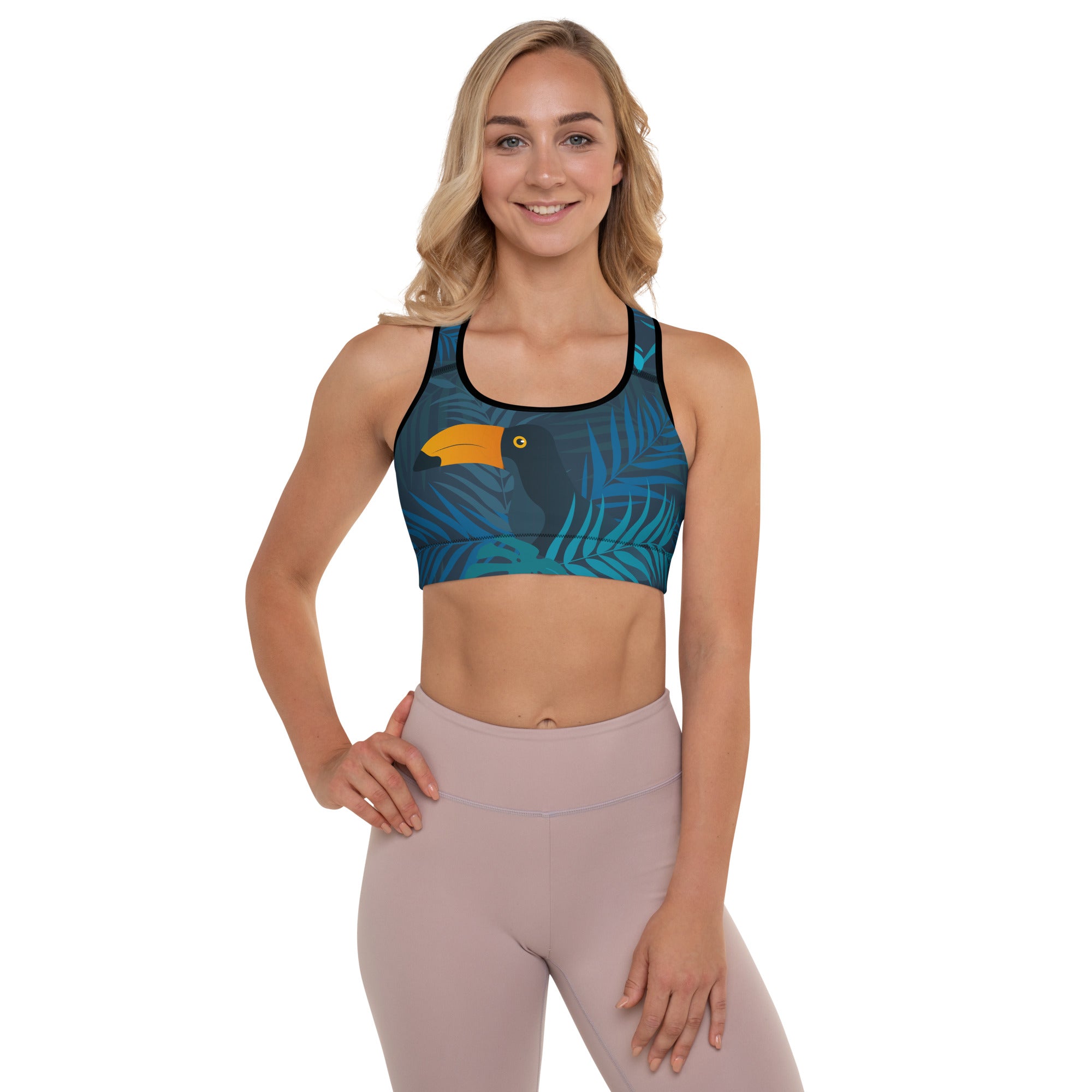 Padded Sports Bra | Tropical Pattern 4