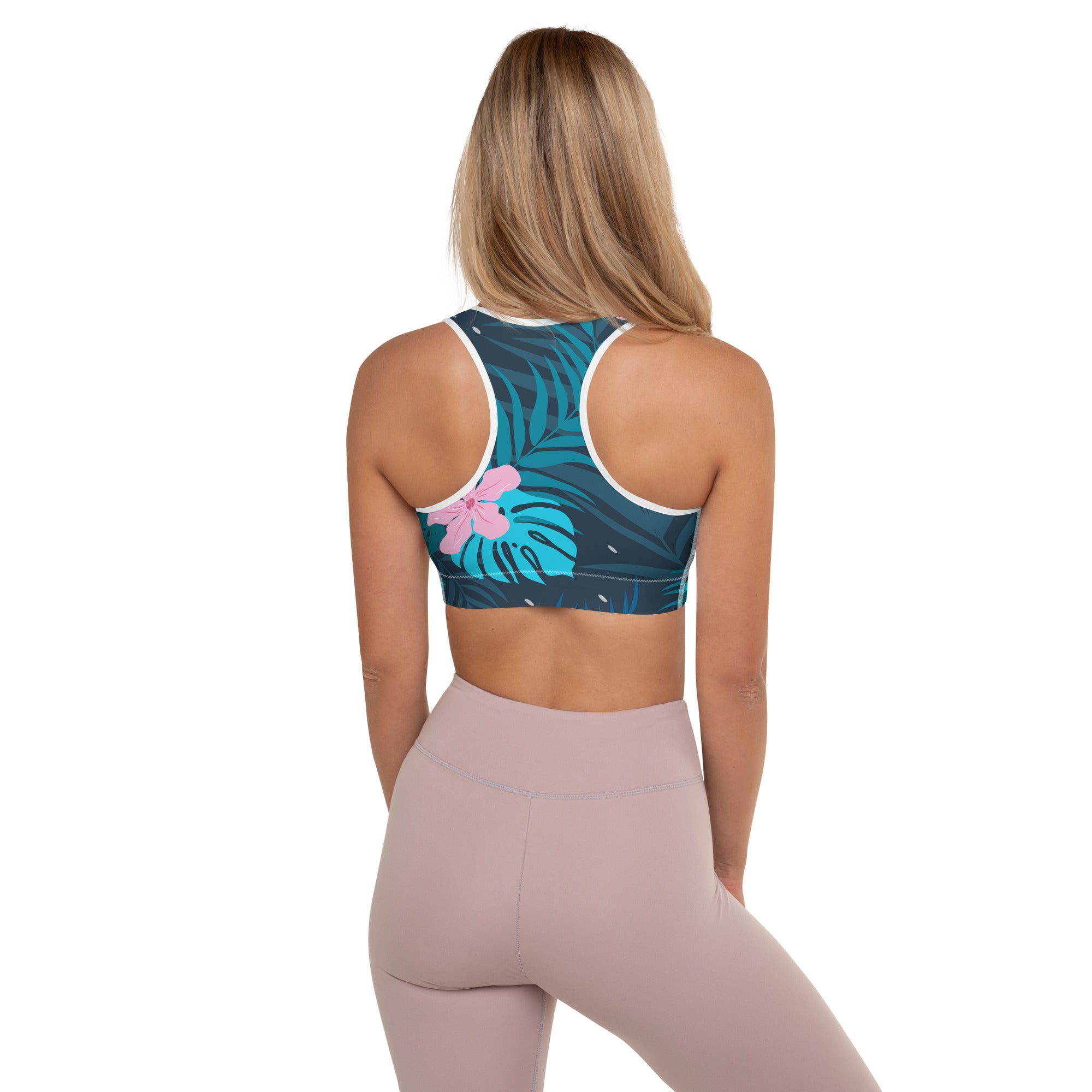 Padded Sports Bra | Tropical Pattern 1