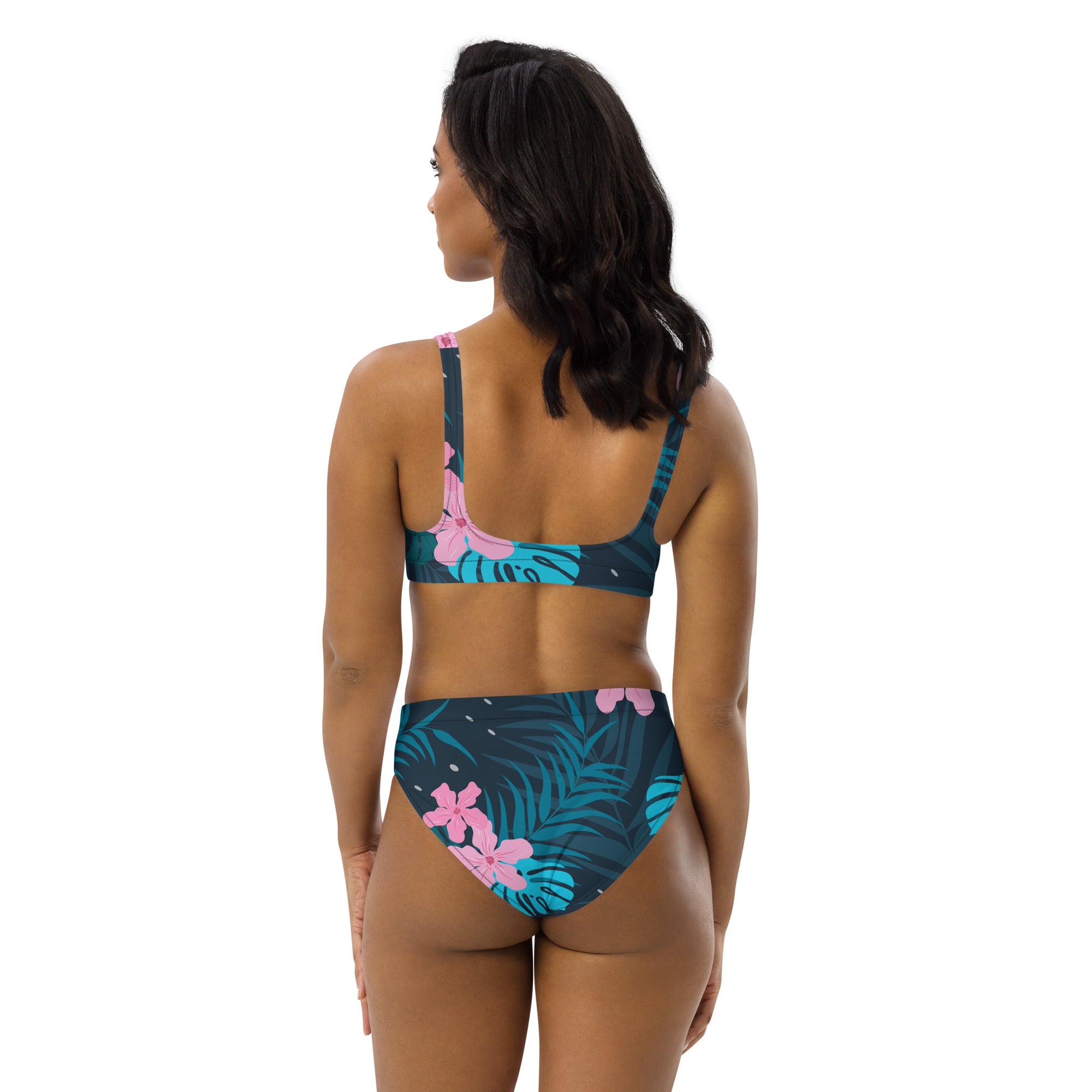 High-Waisted Bikini | Tropical Pattern 1