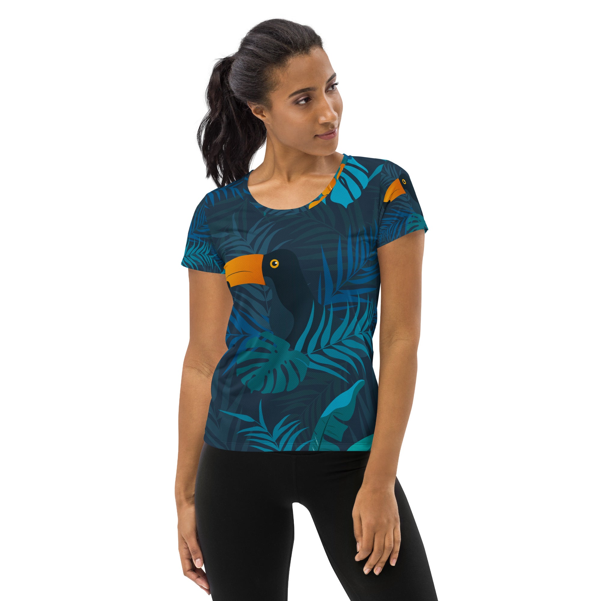 Women's Athletic T-Shirt | Tropical Pattern 4