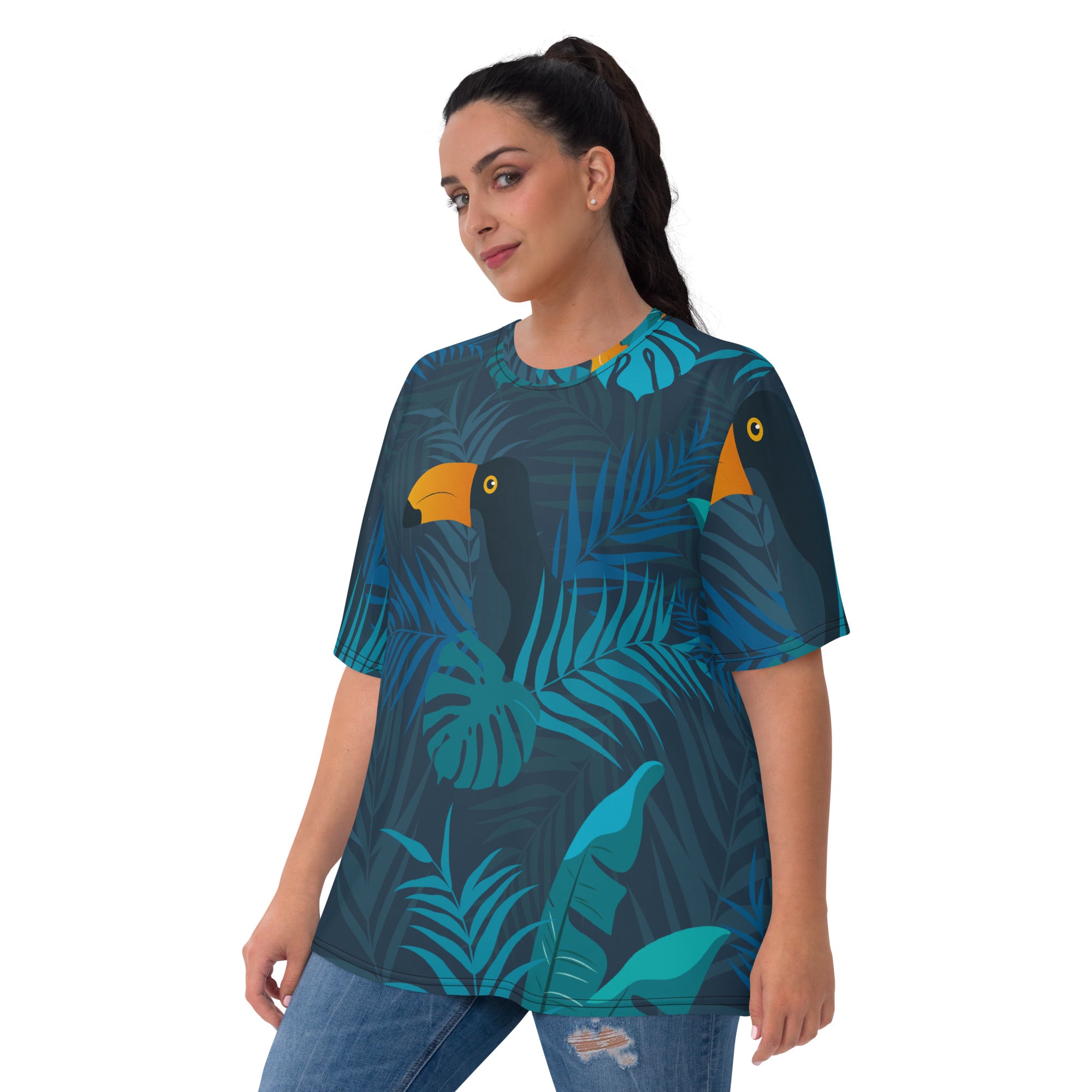 Women's Crew Neck T-Shirt | Tropical Pattern 4