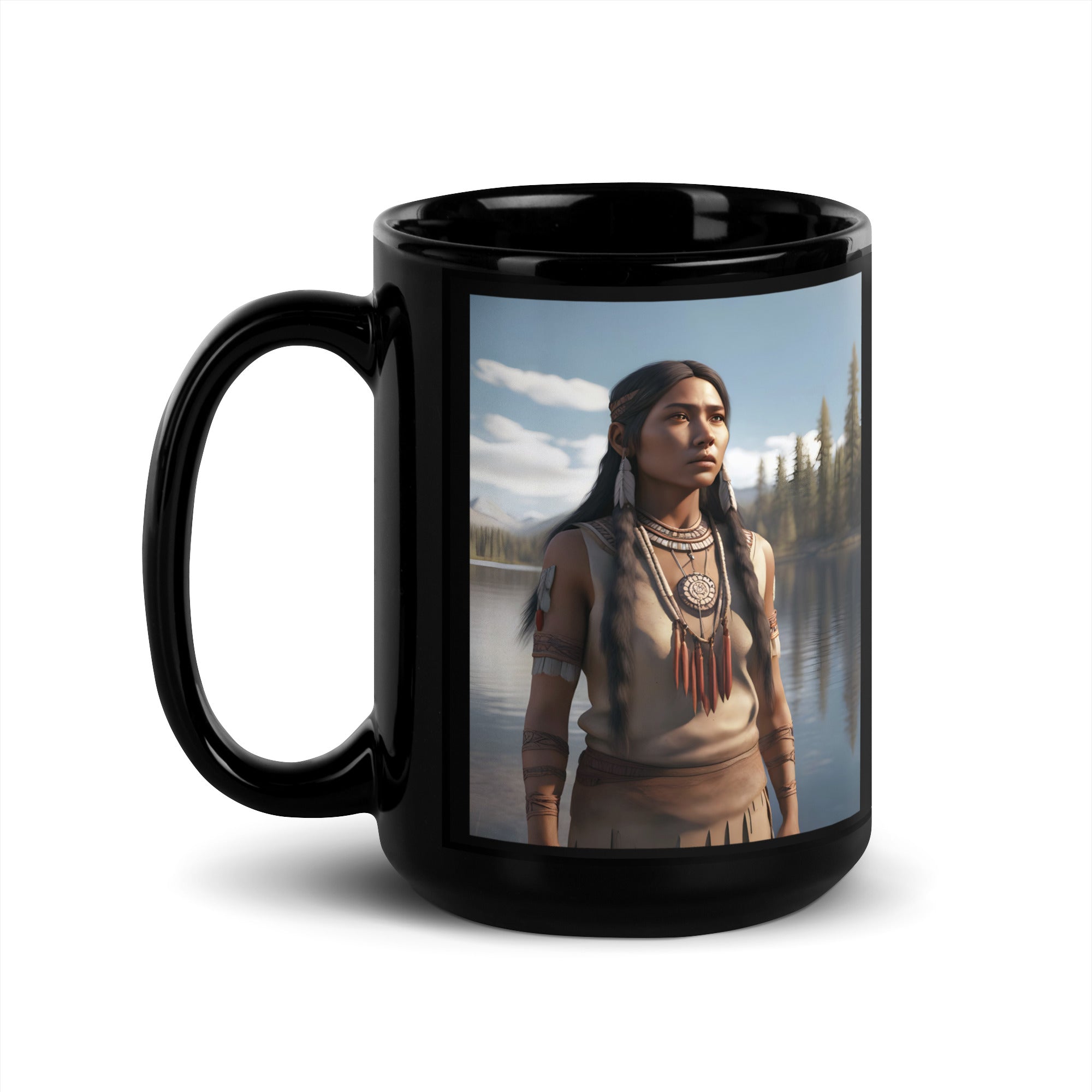 Black Mug | Native American Girl 2