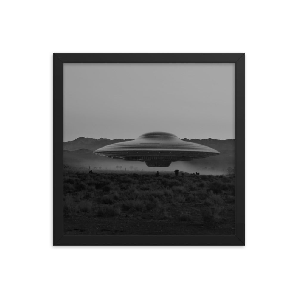 Framed Poster | AREA 51 UFO-17 Monochrome