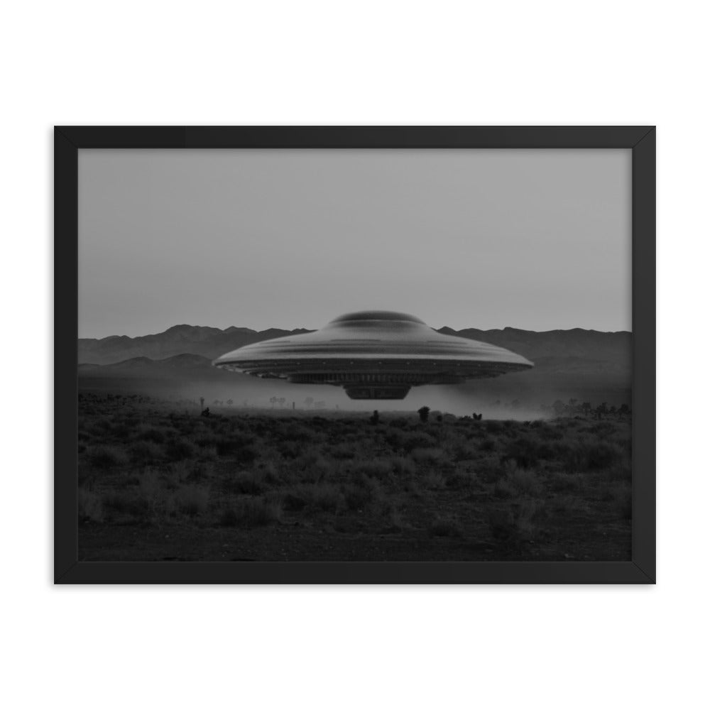 Framed Poster | AREA 51 UFO-17 Monochrome